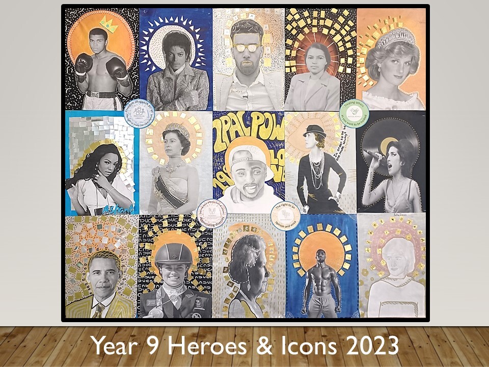 Year 9 icon art work on display 23