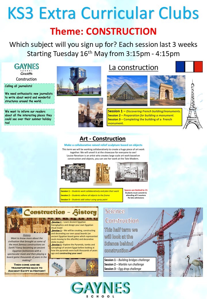 HalfTerm 56 construction poster for around the school