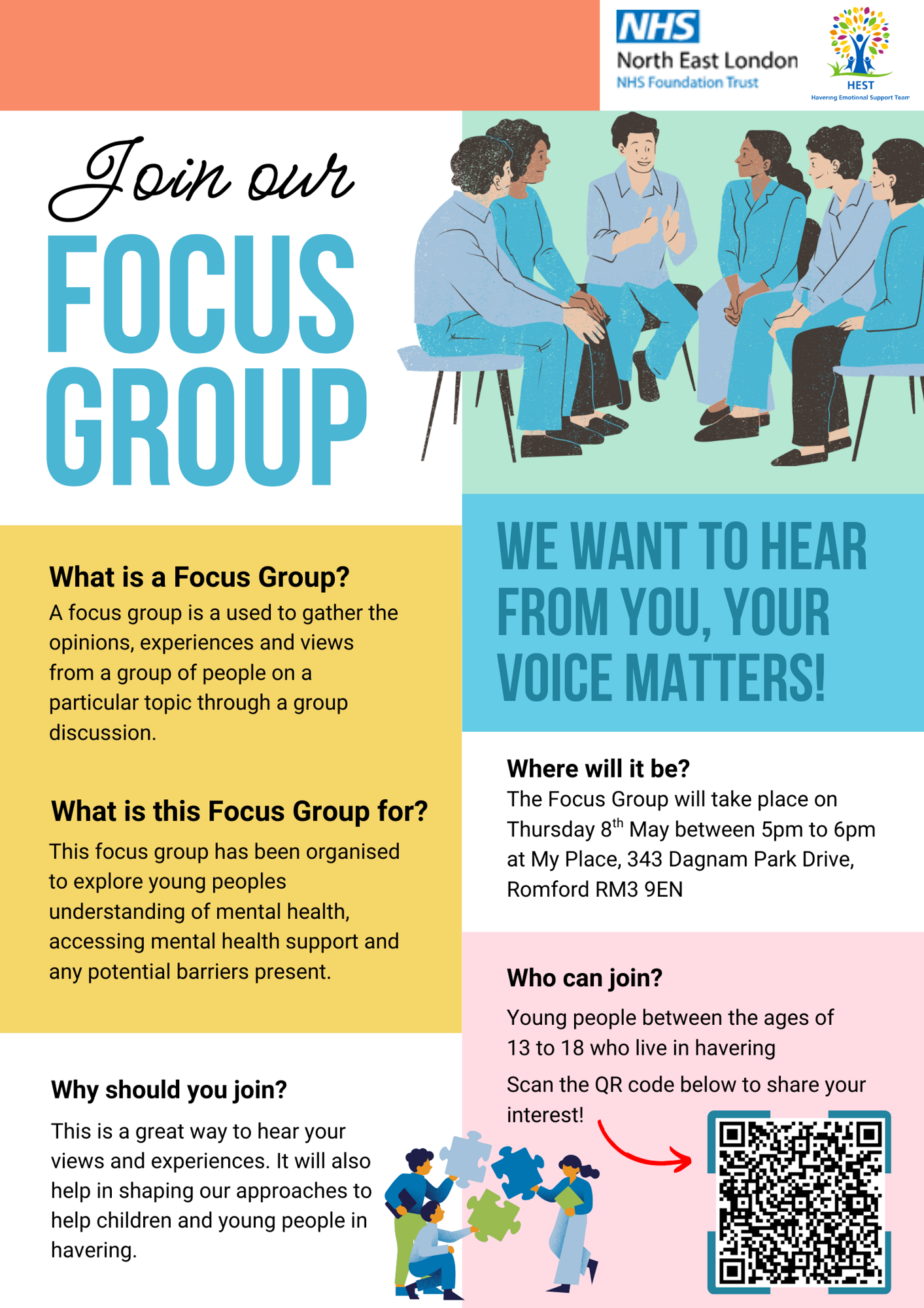 HEST Mental Health Focus Group Flyer