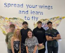 Gaynes School Glen Wiggins, Fayline Wise, Luke Johnston, Laila Sykes, Daniel Hassani, Zayn Malik celebrate outstanding grades